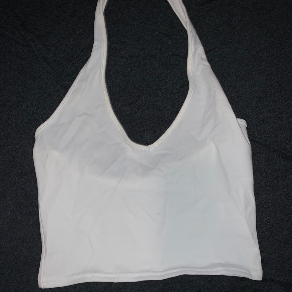 express cropped halter top